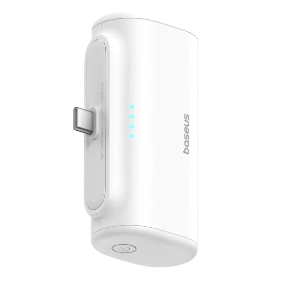 Външна батерия Type-C Type-C, 20W, 5000mAh + кабел Type-C - Baseus (P10068306213-00) - Бял
