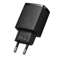 Baseus - Компактно зарядно за стена (CCXJ-B01) - USB-C, PD, 20W, USB-A, QC, 3A - Черно