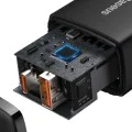 Baseus - Компактно зарядно за стена (CCXJ-B01) - USB-C, PD, 20W, USB-A, QC, 3A - Черно