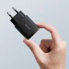 Baseus - Компактно зарядно за стена (CCXJ-B01) - USB-C, PD, 20W, USB-A, QC, 3A - Черно