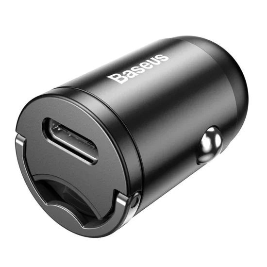 Зарядно за кола тип C, бързо зареждане, 30 W - Baseus Tiny Star Mini (C00035000817-Z2/VCHX-B0G) - Космическо сиво
