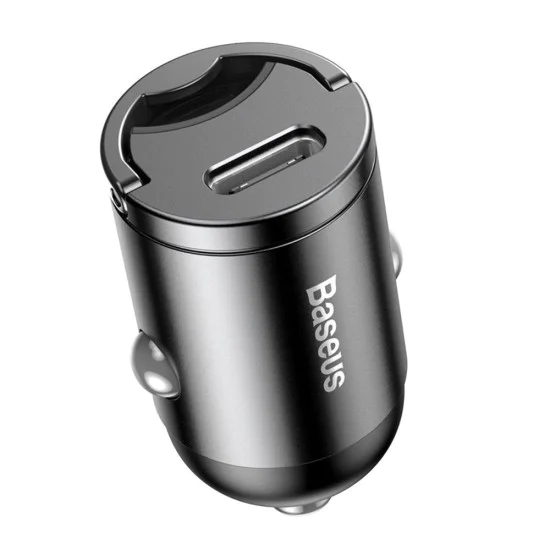 Зарядно за кола тип C, бързо зареждане, 30 W - Baseus Tiny Star Mini (C00035000817-Z2/VCHX-B0G) - Космическо сиво