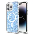 Калъф за iPhone 14 Pro - Sparkly Glitter MagSafe - Син