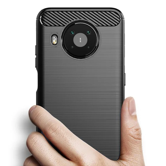 Калъф за Nokia X10 / X20 - Carbon Silicone - Черен