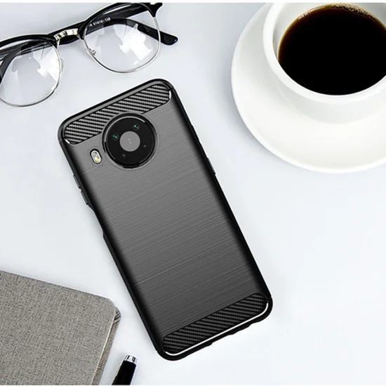 Калъф за Nokia X10 / X20 - Carbon Silicone - Черен