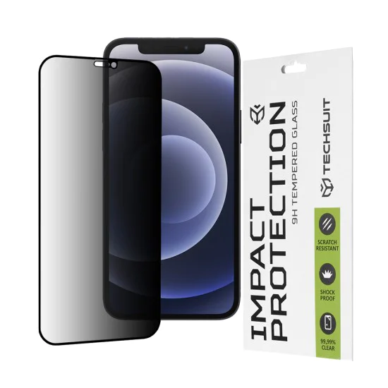 Протектор за iPhone 12 / iPhone 12 Pro - 111D Privacy Full Glue - Черен