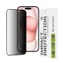 Протектор за iPhone 15 / iPhone 16 - 111D Privacy Full Glue - Черен