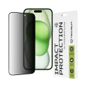 Протектор за iPhone 15 Plus / iPhone 16 Plus - 111D Privacy Full Glue - Черен