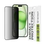 Протектор за iPhone 15 Plus / iPhone 16 Plus - 111D Privacy Full Glue - Черен
