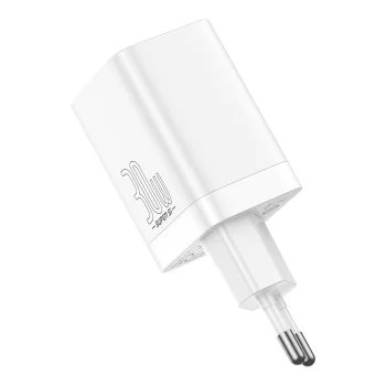 Зарядно устройство Priza Char, 2в1, 30W - Baseus Super Si Pro (CCSUPP-E02) - Бяло
