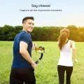 Селфи стик Gimbal с дистанционно управление и LED светлина, режим на заспиване, 76 см - (C06) - черен