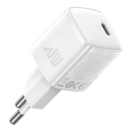 Char charger EU Type-C, 30W - Baseus Cube Pro (CCXF000302) - Бял