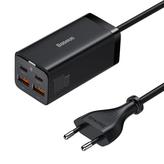 Зарядно устройство 4в1, 100W + Type-C кабел - Baseus GaN3 Pro (CCGP000101) - черно