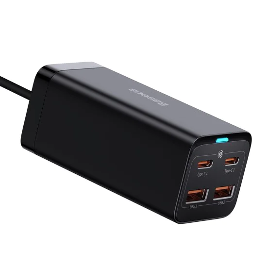 Зарядно устройство 4в1, 100W + Type-C кабел - Baseus GaN3 Pro (CCGP000101) - черно