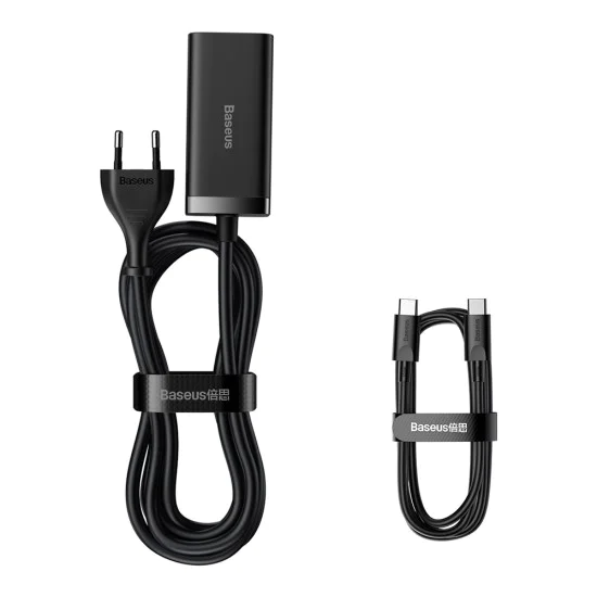 Зарядно устройство 4в1, 100W + Type-C кабел - Baseus GaN3 Pro (CCGP000101) - черно