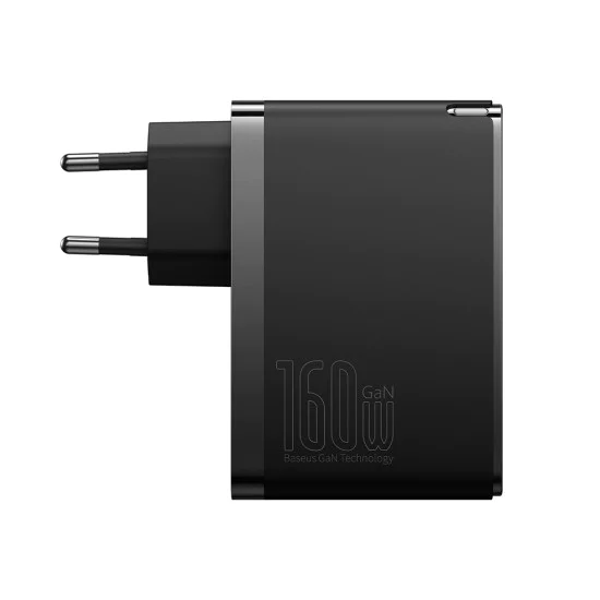 3в1 EU зарядно устройство, 160 W, кабел Type-C - Baseus GaN5 Pro Digital (P10110825113113-00) - черно