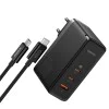 3в1 EU зарядно устройство, 160 W, кабел Type-C - Baseus GaN5 Pro Digital (P10110825113113-00) - черно