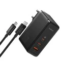 3в1 EU зарядно устройство, 160 W, кабел Type-C - Baseus GaN5 Pro Digital (P10110825113113-00) - черно
