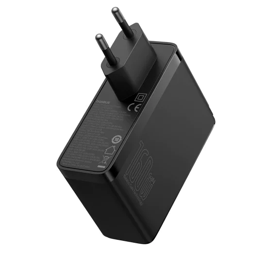 3в1 EU зарядно устройство, 160 W, кабел Type-C - Baseus GaN5 Pro Digital (P10110825113113-00) - черно
