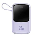 Външна батерия 2x Lightning, Type-C, USB, 20000mAh, 20W - Baseus Qpow Pro (PPQD030005) - лилав