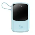 Външна батерия 2x Lightning, Type-C, USB, 20000mAh, 20W - Baseus Qpow Pro (PPQD030003) - Син