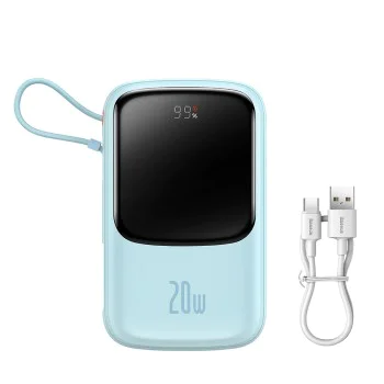 Външна батерия 2x Lightning, Type-C, USB, 20000mAh, 20W - Baseus Qpow Pro (PPQD030003) - Син