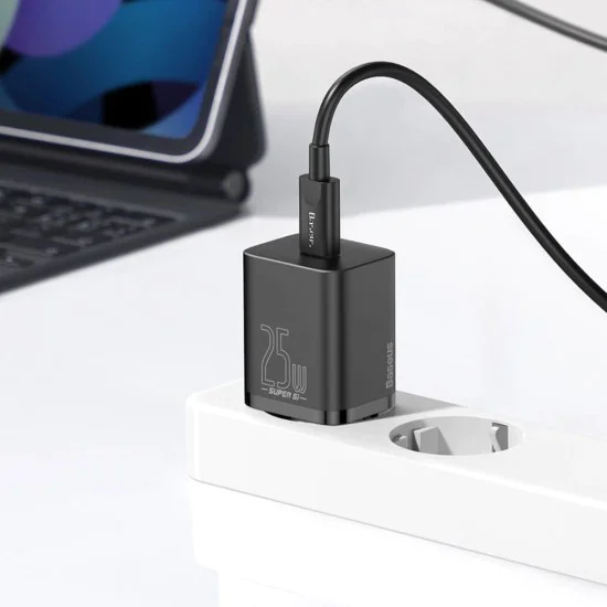Зарядно устройство Priza, USB-C, 25W - Baseus Super Si 1C (CCSP020101) - черно