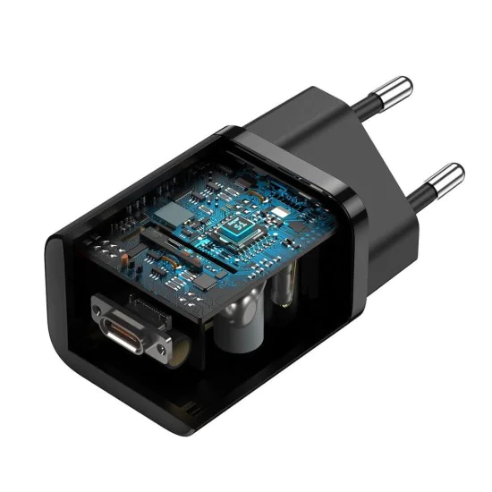 Зарядно устройство Priza, USB-C, 25W - Baseus Super Si 1C (CCSP020101) - черно