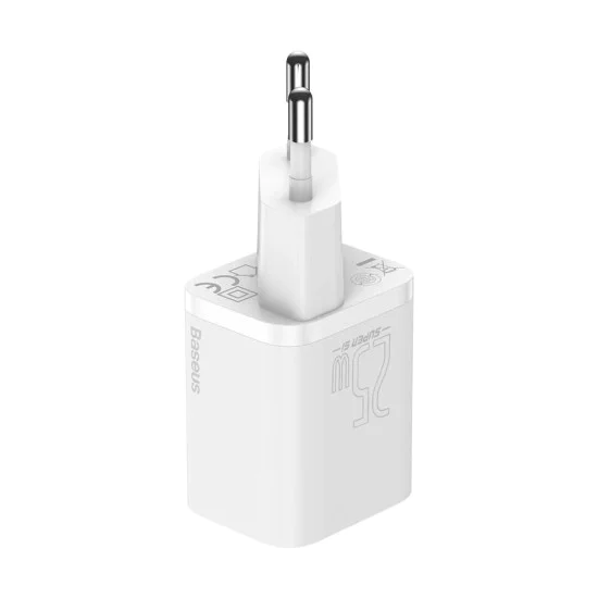 Зарядно устройство Priza, USB-C, 25W - Baseus Super Si 1C (CCSP020102) - Бяло