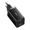 EU Charger 3in1, 65W, Type-C кабел - Baseus GaN5 Pro (CCGP120201) - черен