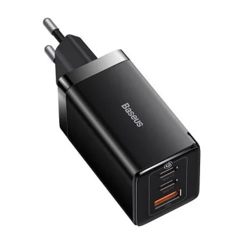 EU Charger 3in1, 65W, Type-C кабел - Baseus GaN5 Pro (CCGP120201) - черен
