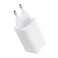 3в1 ЕС зарядно устройство, 65 W, кабел Type-C - Baseus GaN5 Pro (CCGP120202) - бял