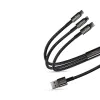 Baseus - Кабел за данни Tugsten Gold 3в1 (CAMLTWJ-01) - USB към Type-C, Lightning, Micro-USB 3.5A, 1.5м - Черен