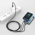 Baseus - Кабел за данни Tugsten Gold 3в1 (CAMLTWJ-01) - USB към Type-C, Lightning, Micro-USB 3.5A, 1.5м - Черен