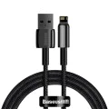 Baseus - Кабел за данни Tugsten Gold (CALWJ-01) - USB към Lightning, 2.4A, 1m - Черен