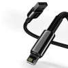 Baseus - Кабел за данни Tugsten Gold (CALWJ-01) - USB към Lightning, 2.4A, 1m - Черен