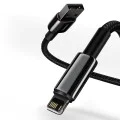 Baseus - Кабел за данни Tugsten Gold (CALWJ-01) - USB към Lightning, 2.4A, 1m - Черен