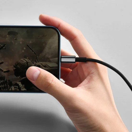 Baseus - Кабел за данни Tugsten Gold (CALWJ-01) - USB към Lightning, 2.4A, 1m - Черен