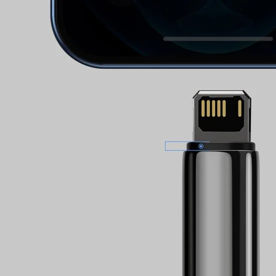 Baseus - Кабел за данни Tugsten Gold (CALWJ-01) - USB към Lightning, 2.4A, 1m - Черен