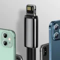 Baseus - Кабел за данни Tugsten Gold (CALWJ-01) - USB към Lightning, 2.4A, 1m - Черен
