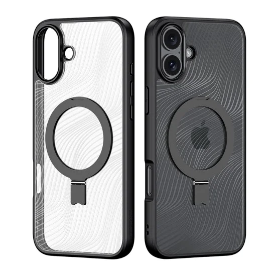 Калъф за iPhone 16 Plus - Dux Ducis Aimo MagSafe Magnetic Stand - Черен