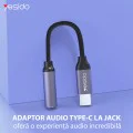 Аудио адаптер Type-C към жак адаптерен кабел - Yesido (YAU19) - черен