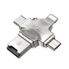 Четец на карти MicroSD + USB адаптер, Type-C, Lightning, Micro-USB - Yesido (GS13) - Сребрист