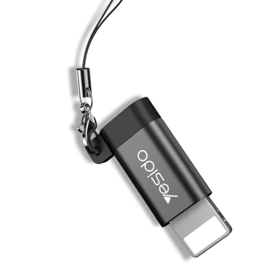 Lightning to Micro-USB 480Mbps OTG адаптер - Yesido (GS05) - черен