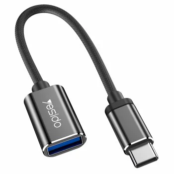 Преходен кабел Type-C към USB 2.0, OTG - Yesido (GS01) - Черен
