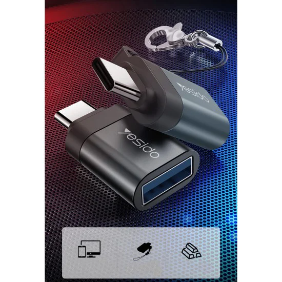 OTG Type-C към USB 3.0 5Gbps адаптер - Yesido (GS06) - черен