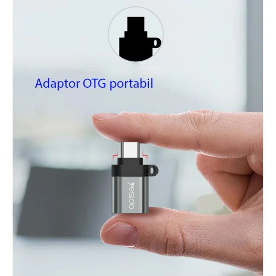 OTG Type-C към USB 3.0 5Gbps адаптер - Yesido (GS06) - черен