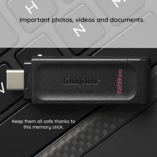 Memory Stick 256GB - Kingston DT70 (DT70/256GB) - черен