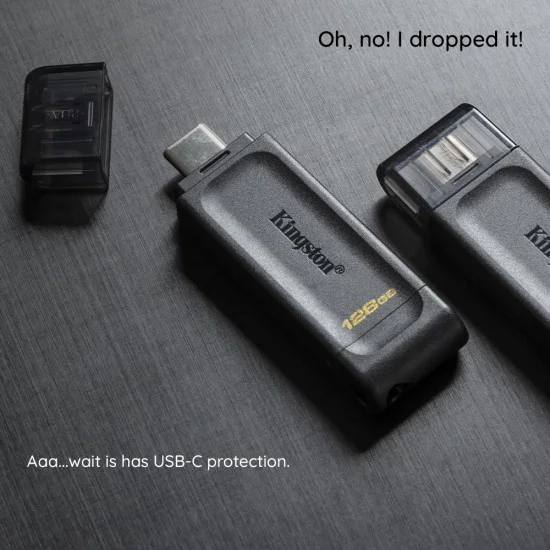 Memory Stick 256GB - Kingston DT70 (DT70/256GB) - черен