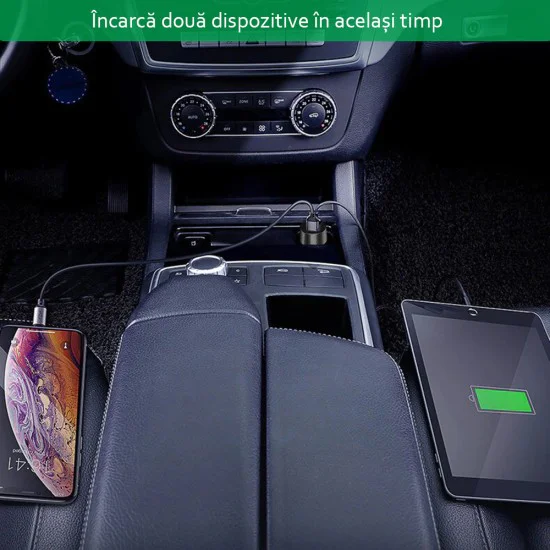 Зарядно за кола 2x USB 2x USB 18W, 3.4A - Yesido (Y31) - Черен